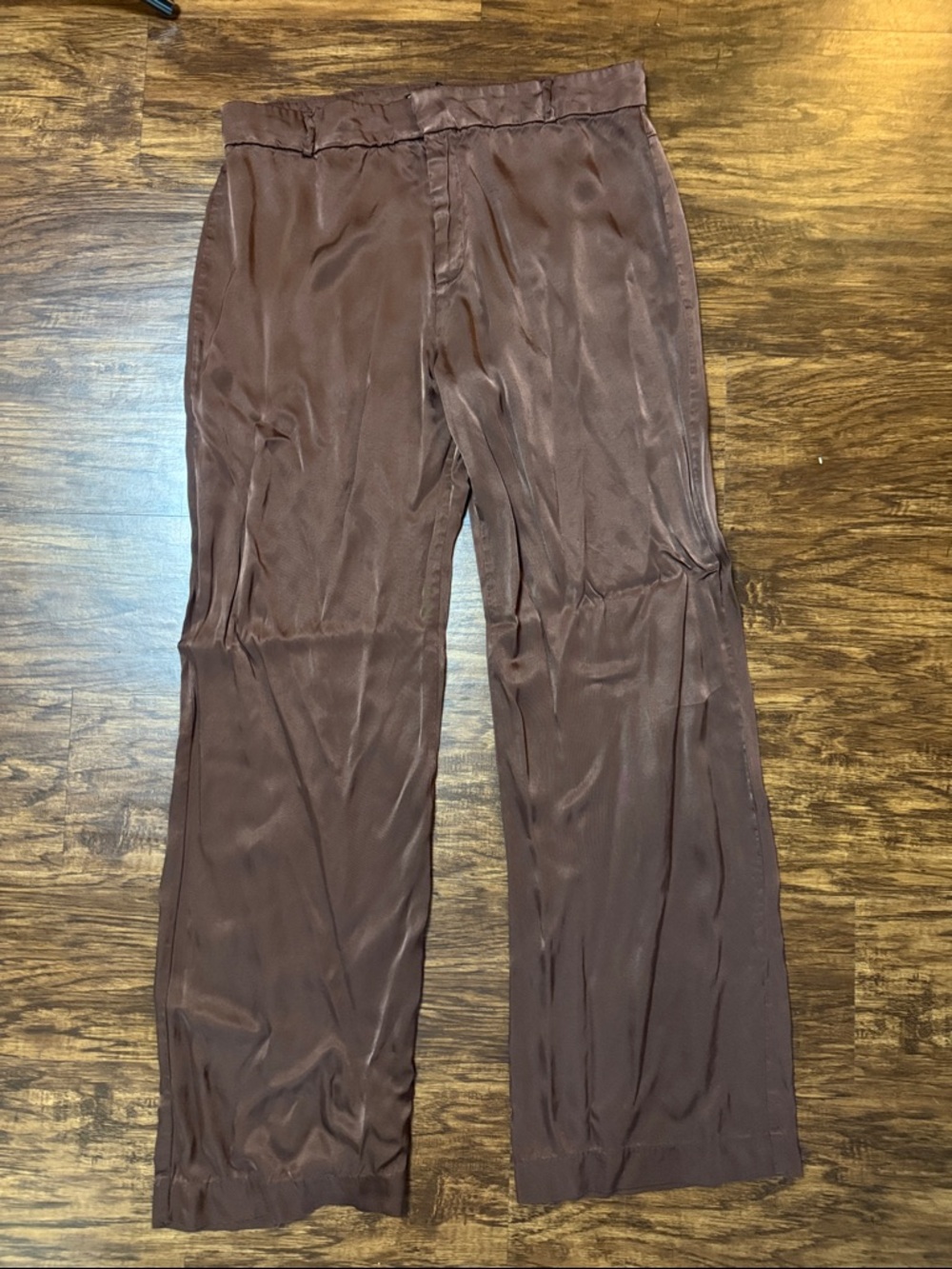 Zara Wide Leg Pants in Brown XXL
